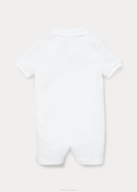 Baby Ralph Lauren Soft Cotton Polo Shortall 4DJ27657 White