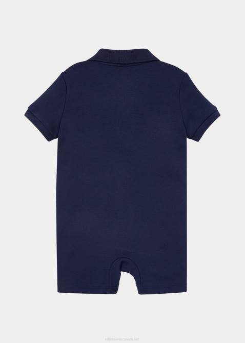 Baby Ralph Lauren Soft Cotton Polo Shortall 4DJ27660 Refined Navy