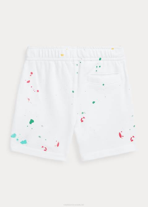 Baby Ralph Lauren Paint Splatter-Print Spa Terry Short 4DJ27929 White