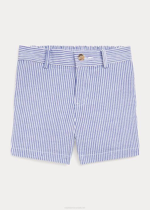 Baby Ralph Lauren Stretch Cotton Seersucker Short 4DJ27914 Blue Seersucker