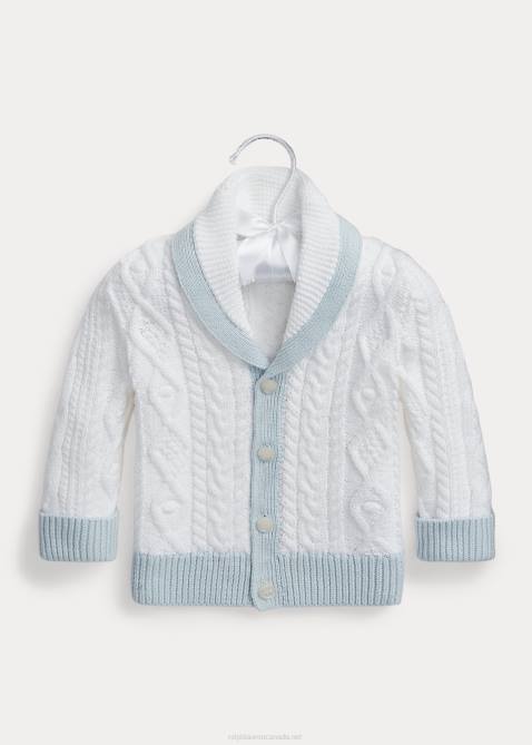Baby Ralph Lauren Aran-Knit Cotton Cardigan 4DJ28010 White