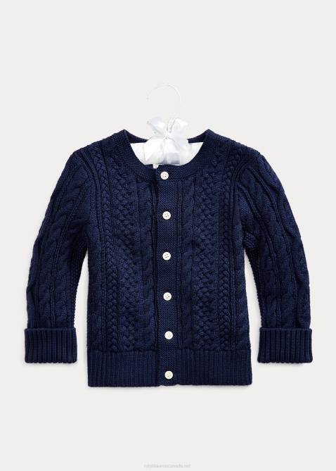 Baby Ralph Lauren Aran-Knit Cotton Cardigan 4DJ28326