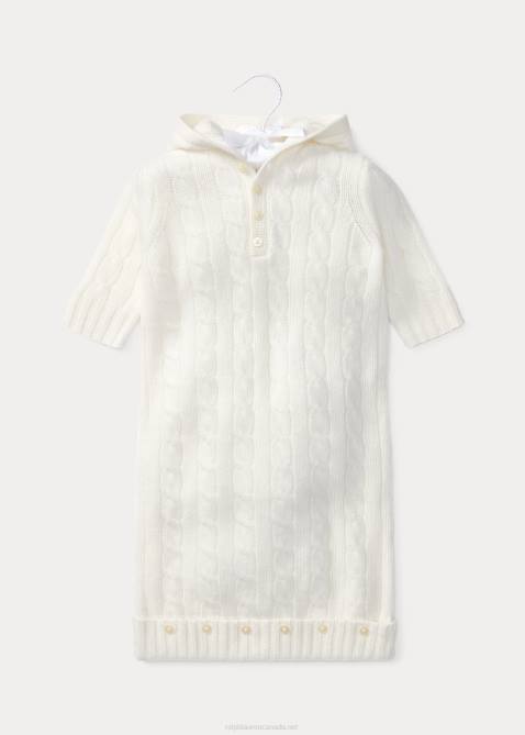 Baby Ralph Lauren Cable-Knit Cashmere Bunting 4DJ27755 Warm White