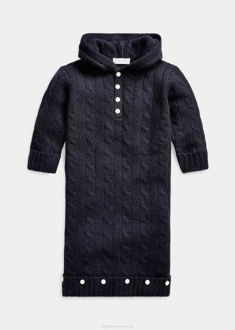 Baby Ralph Lauren Cable-Knit Cashmere Bunting 4DJ27756 College Navy