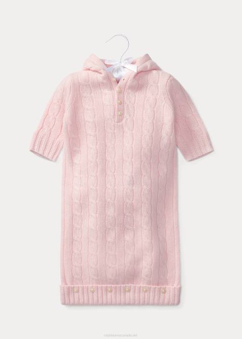 Baby Ralph Lauren Cable-Knit Cashmere Bunting 4DJ27757 Morning Pink