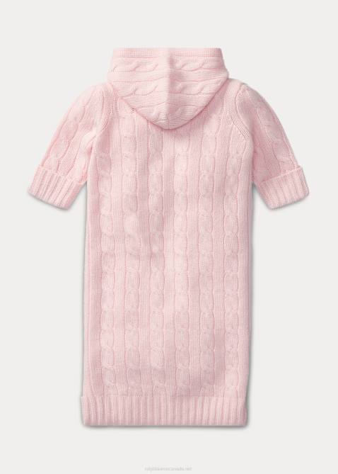 Baby Ralph Lauren Cable-Knit Cashmere Bunting 4DJ27757 Morning Pink