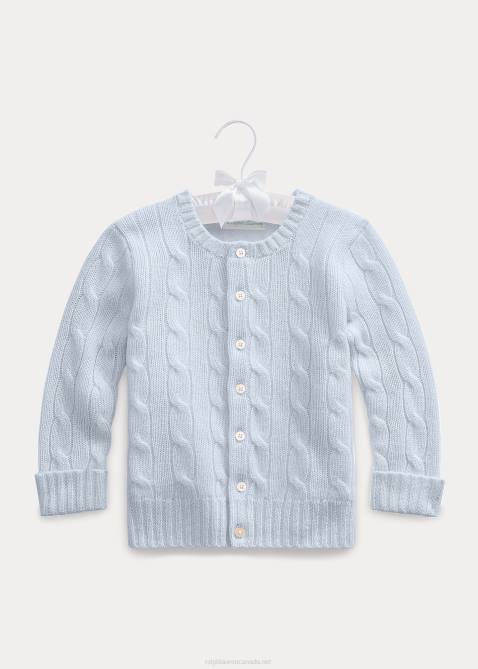 Baby Ralph Lauren Cable-Knit Cashmere Cardigan 4DJ28003 Pearl Blue