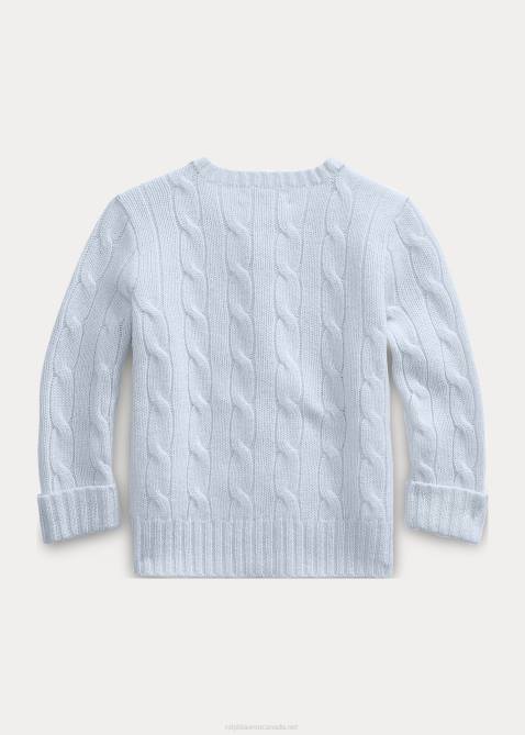 Baby Ralph Lauren Cable-Knit Cashmere Cardigan 4DJ28003 Pearl Blue