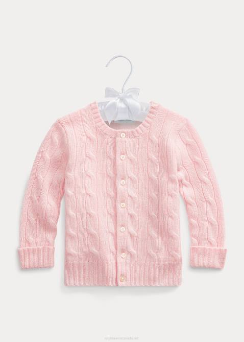 Baby Ralph Lauren Cable-Knit Cashmere Cardigan 4DJ28004 Morning Pink
