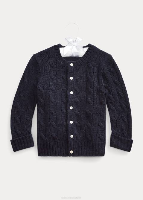 Baby Ralph Lauren Cable-Knit Cashmere Cardigan 4DJ28007 College Navy