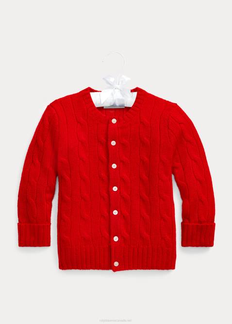 Baby Ralph Lauren Cable-Knit Cashmere Cardigan 4DJ28008 RL 2000 Red