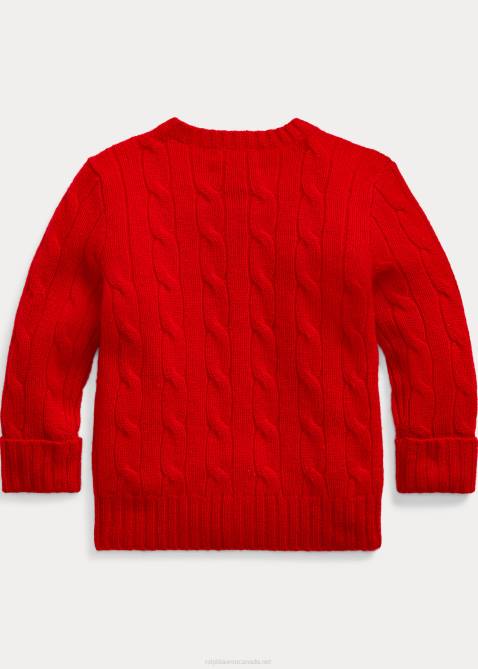 Baby Ralph Lauren Cable-Knit Cashmere Cardigan 4DJ28008 RL 2000 Red