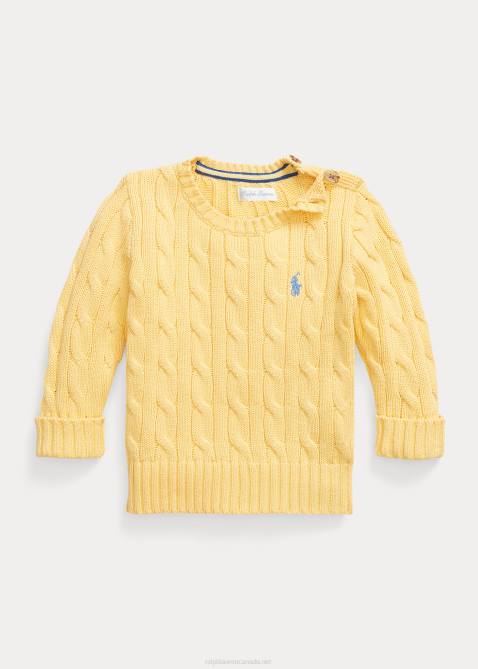 Baby Ralph Lauren Cable-Knit Cotton Sweater 4DJ28314 Corn Yellow
