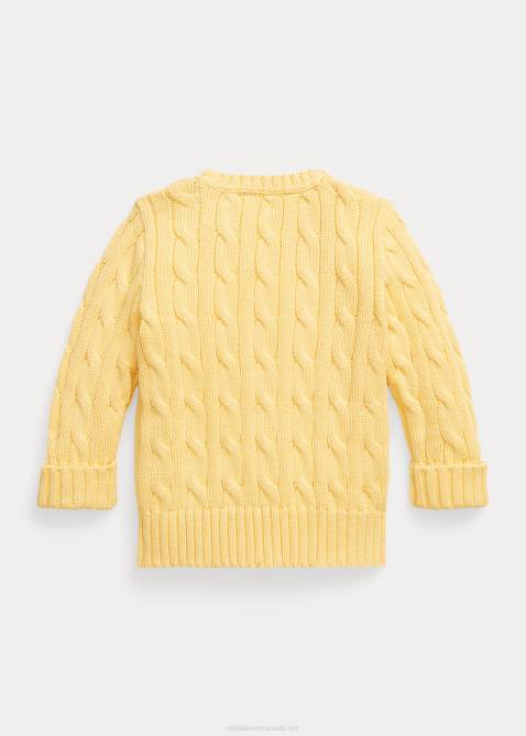 Baby Ralph Lauren Cable-Knit Cotton Sweater 4DJ28314 Corn Yellow