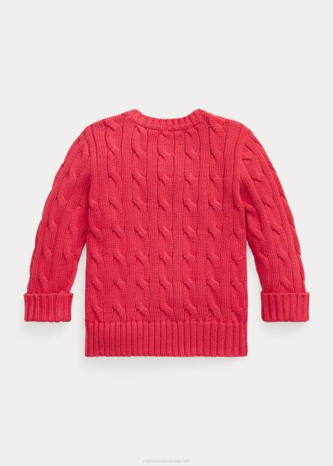 Baby Ralph Lauren Cable-Knit Cotton Sweater 4DJ28315 Starboard Red