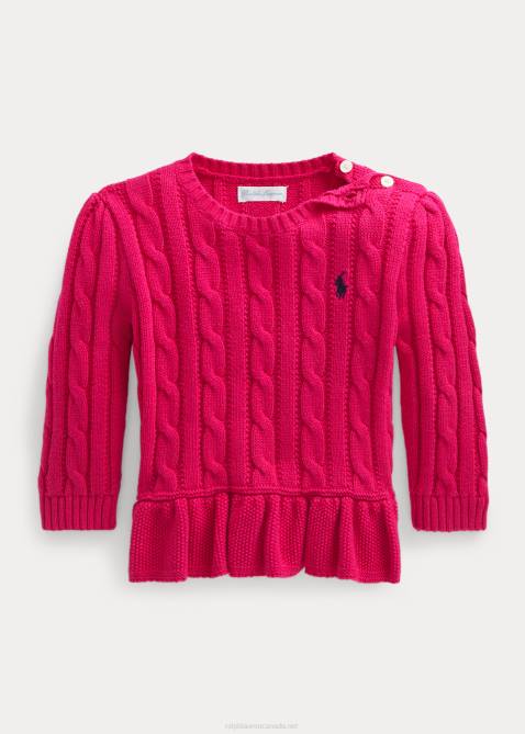 Baby Ralph Lauren Cotton Peplum Sweater 4DJ28313