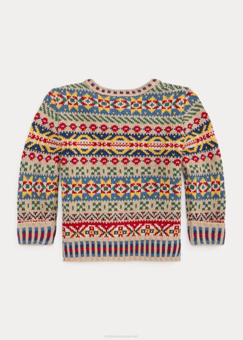 Baby Ralph Lauren Fair Isle Cotton-Blend Sweater 4DJ28321 Multi Fairisle