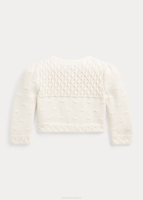 Baby Ralph Lauren Floral Cotton Cardigan 4DJ28011 Clubhouse Cream