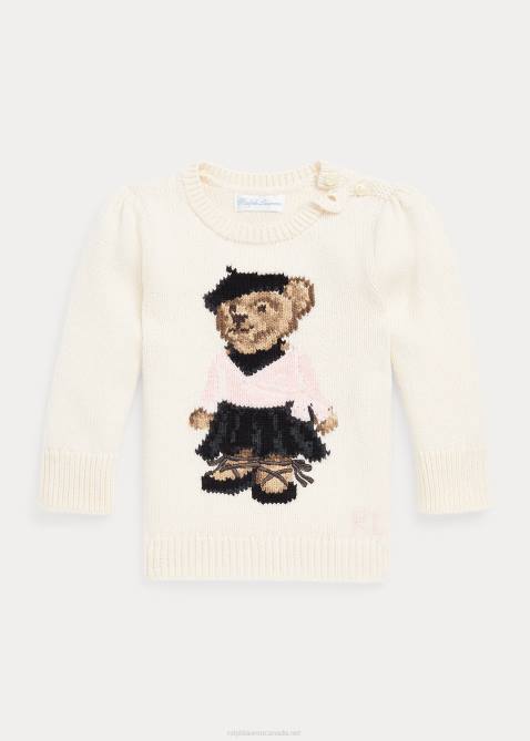 Baby Ralph Lauren Polo Bear Cotton-Blend Sweater 4DJ28317 Clubhouse Cream