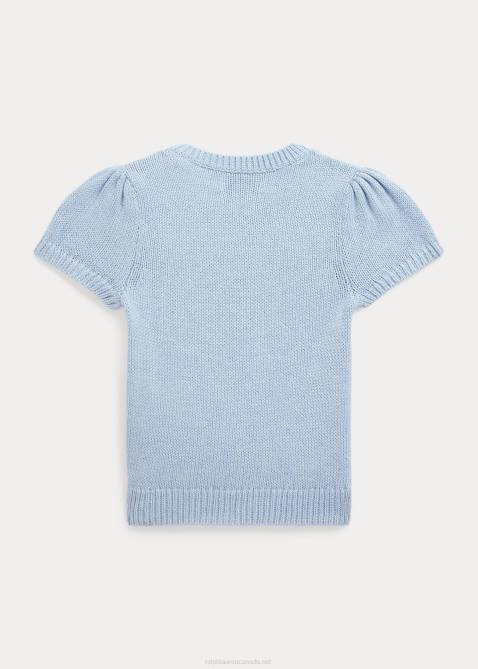 Baby Ralph Lauren Polo Bear Cotton Short-Sleeve Sweater 4DJ27991 Estate Blue