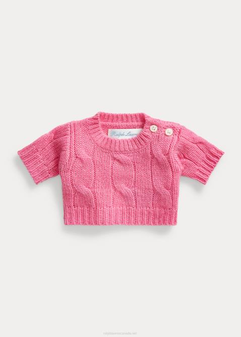 Baby Ralph Lauren Small Polo Bear Cashmere Sweater 4DJ28107 Hammond Pink