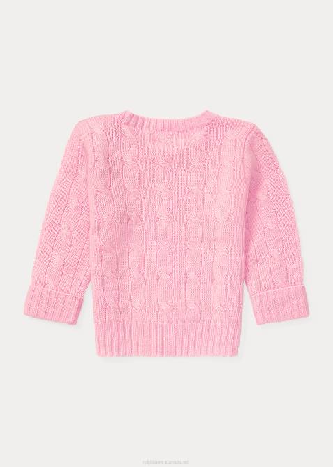 Baby Ralph Lauren The Iconic Cable-Knit Cashmere Sweater 4DJ27995 Carmel Pink