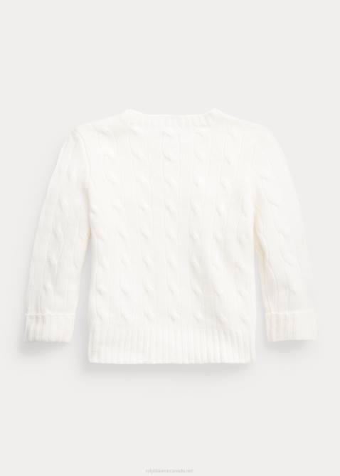Baby Ralph Lauren The Iconic Cable-Knit Cashmere Sweater 4DJ27996 Warm White