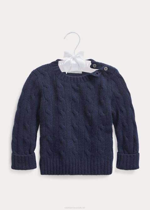 Baby Ralph Lauren The Iconic Cable-Knit Cashmere Sweater 4DJ27999 Refined Navy