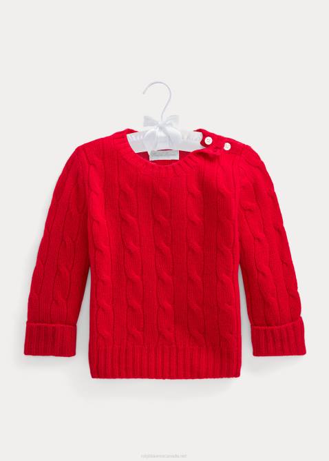 Baby Ralph Lauren The Iconic Cable-Knit Cashmere Sweater 4DJ28000 Rl2000 Red