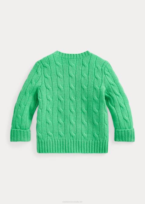 Baby Ralph Lauren The Iconic Cable-Knit Cashmere Sweater 4DJ28001 Tiller Green