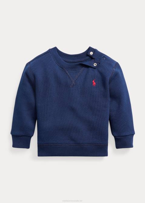 Baby Ralph Lauren Fleece Crewneck Sweatshirt 4DJ27973 Cruise Navy