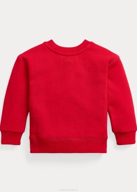 Baby Ralph Lauren Fleece Crewneck Sweatshirt 4DJ27974 RL 2000 Red