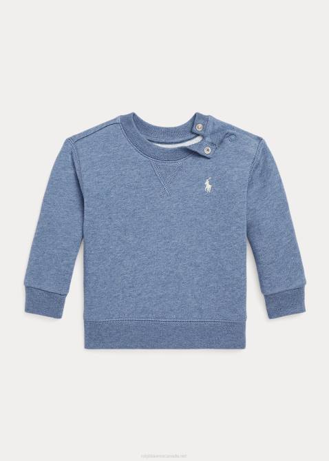 Baby Ralph Lauren Fleece Crewneck Sweatshirt 4DJ27977 Painters Blue Heather