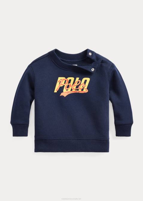 Baby Ralph Lauren Logo Fleece Sweatshirt 4DJ28306 Cruise Navy