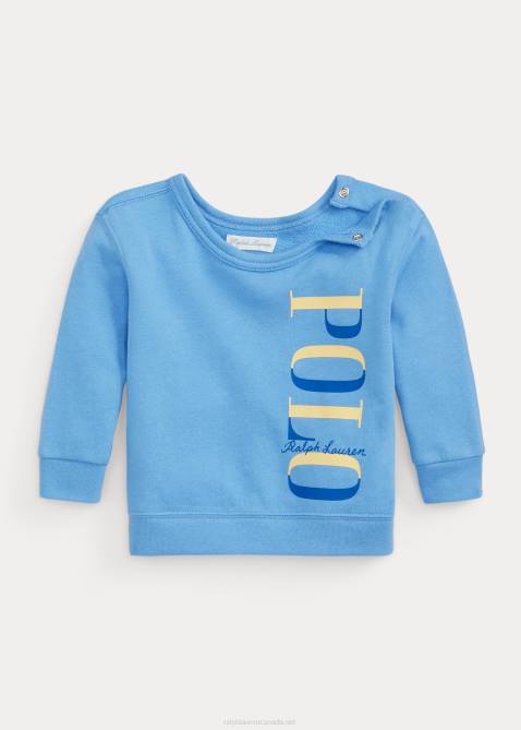 Baby Ralph Lauren Logo Spa Terry Sweatshirt 4DJ28302 Harbor Island Blue