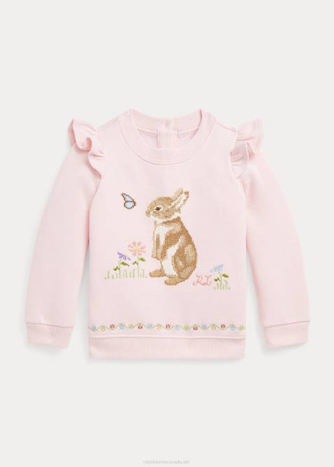Baby Ralph Lauren Lunar New Year Bunny Fleece Sweatshirt 4DJ27979 Hint Of Pink