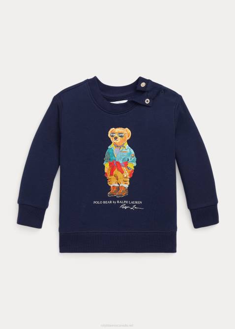 Baby Ralph Lauren Polo Bear Fleece Sweatshirt 4DJ28299 Cruise Navy Voyager Bear