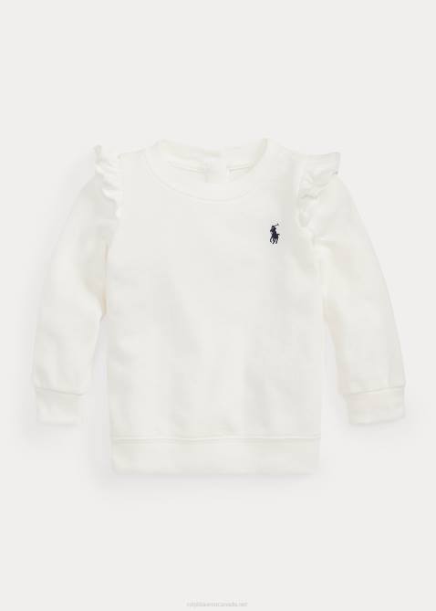 Baby Ralph Lauren Ruffled Spa Terry Sweatshirt 4DJ28301 Deckwash White
