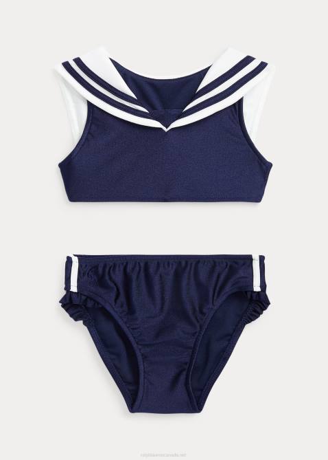Baby Ralph Lauren Nautical Stretch Two-Piece Swimsuit 4DJ27947 Refined Navy