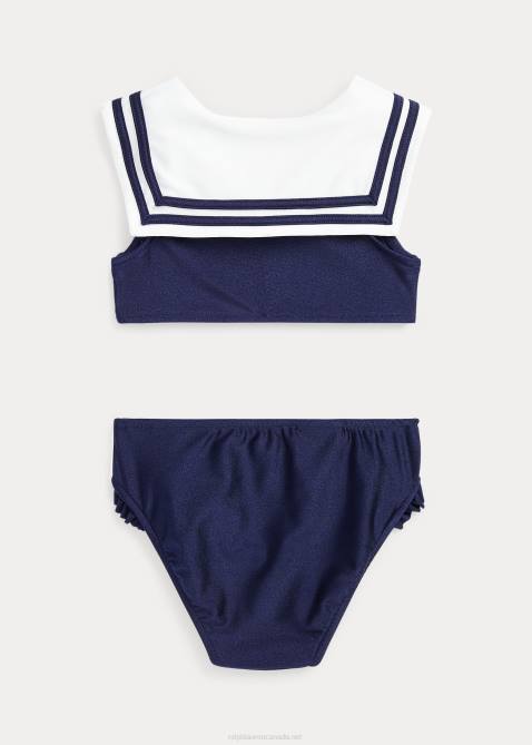Baby Ralph Lauren Nautical Stretch Two-Piece Swimsuit 4DJ27947 Refined Navy