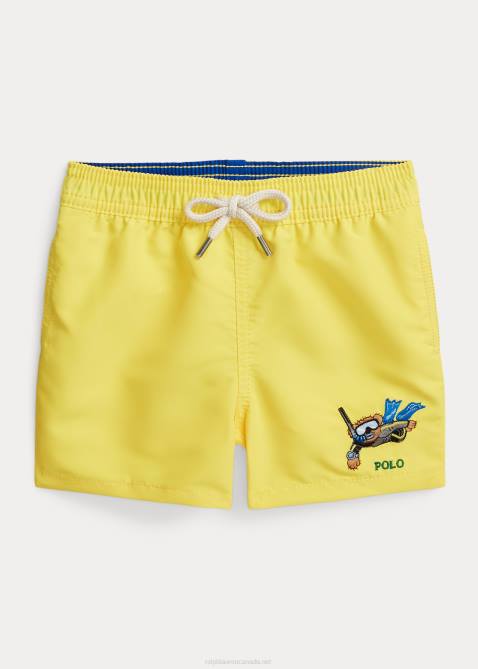 Baby Ralph Lauren Traveler Polo Bear Swim Trunk 4DJ27941 Lemon Crush