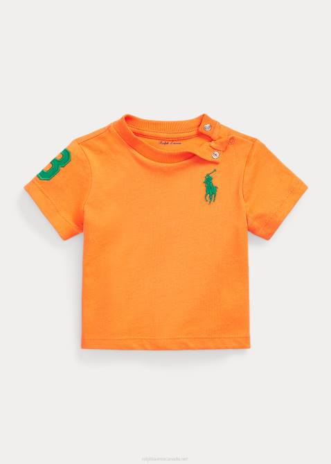 Baby Ralph Lauren Big Pony Cotton Jersey Tee 4DJ28267 Optic Orange/Stem