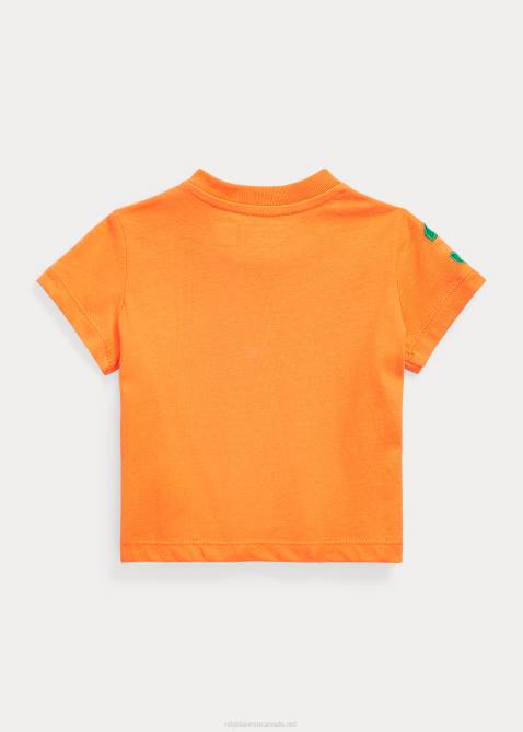 Baby Ralph Lauren Big Pony Cotton Jersey Tee 4DJ28267 Optic Orange/Stem