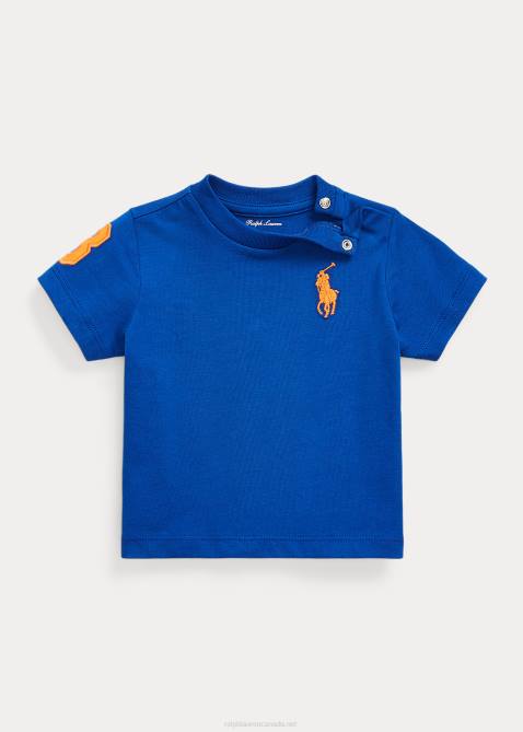 Baby Ralph Lauren Big Pony Cotton Jersey Tee 4DJ28269 Sapphire Star/Lemon