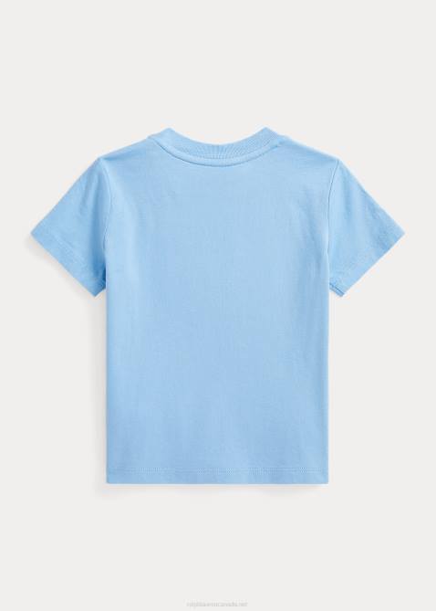 Baby Ralph Lauren Big Pony Logo Cotton Jersey Tee 4DJ27880 Powder Blue