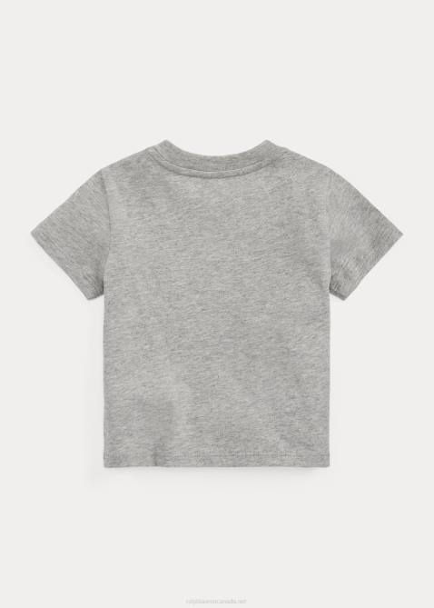 Baby Ralph Lauren Big Pony Logo Cotton Jersey Tee 4DJ28258 Andover Heather