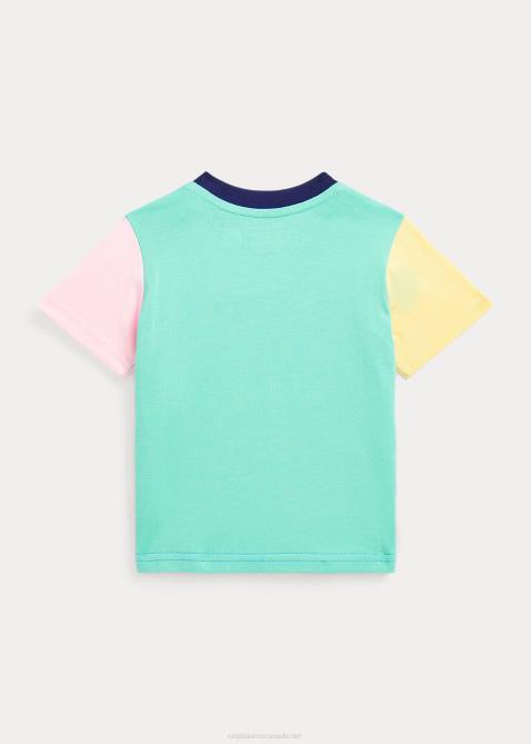 Baby Ralph Lauren Color-Blocked Cotton Pocket Tee 4DJ28274 Harbor Island Blue Multi