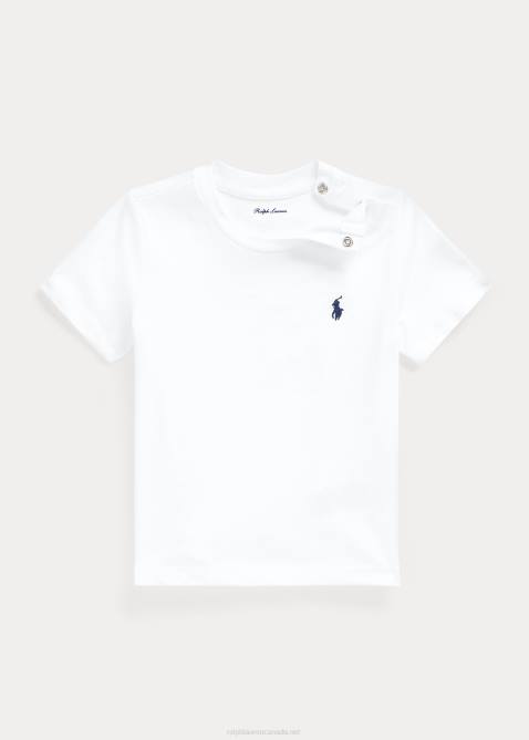 Baby Ralph Lauren Cotton Jersey Crewneck Tee 4DJ27884 White