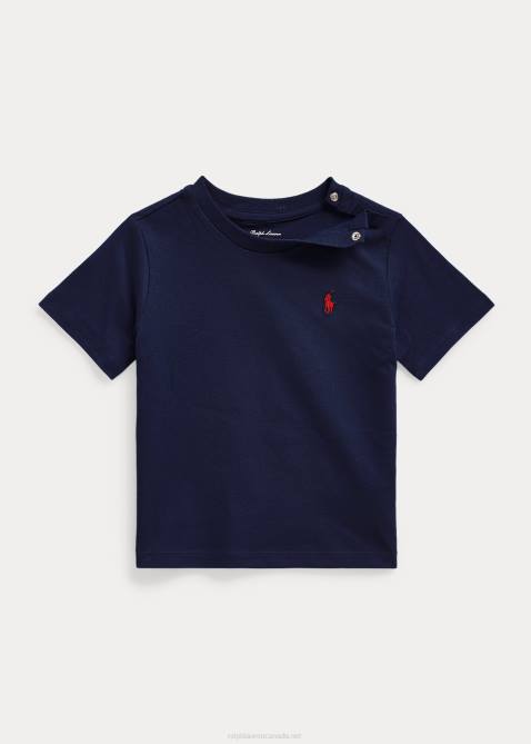 Baby Ralph Lauren Cotton Jersey Crewneck Tee 4DJ27885 Cruise Navy
