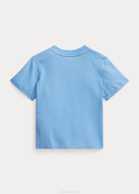Baby Ralph Lauren Cotton Jersey Crewneck Tee 4DJ28264 Harbor Island Blue